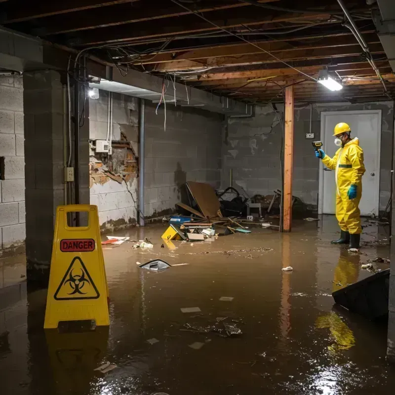 Flooded Basement Electrical Hazard in Morton, IL Property